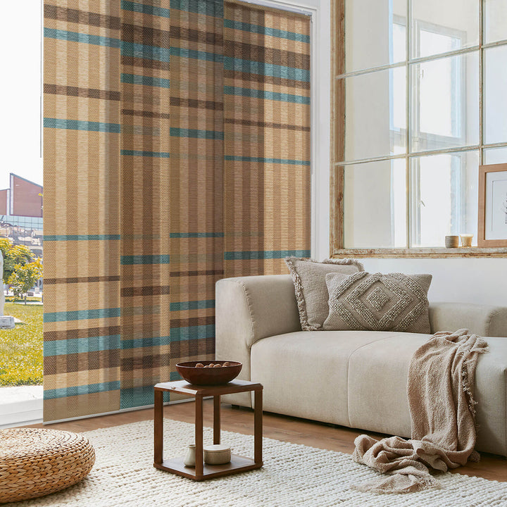 brown blinds for sliding door