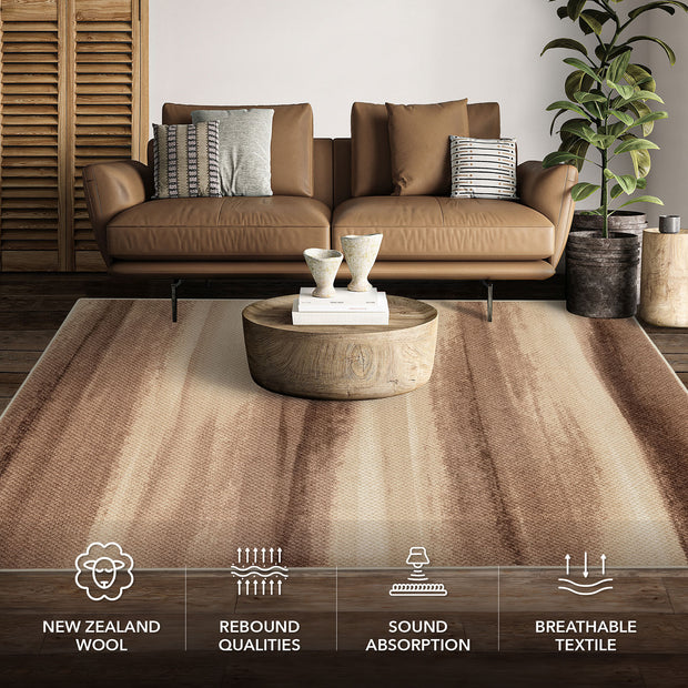 New Zealand Wool Area Rug | Crescent Wool Blended | Liquidsand