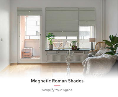 Magnetic Roman shades for blackout and style