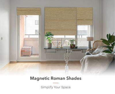 Stylish magnetic Roman window coverings