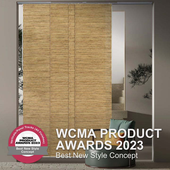 GoDear Design_Decorative blind with WCMA Product Awards 2023 badge in a room setting