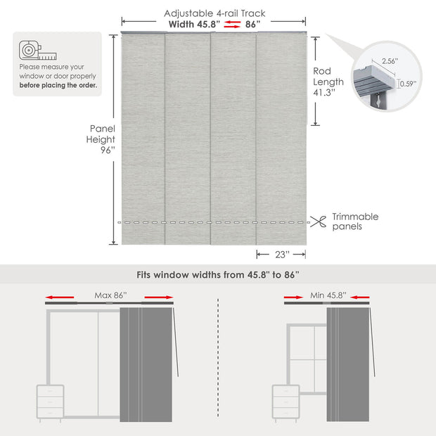 Sliding panels for patio doors