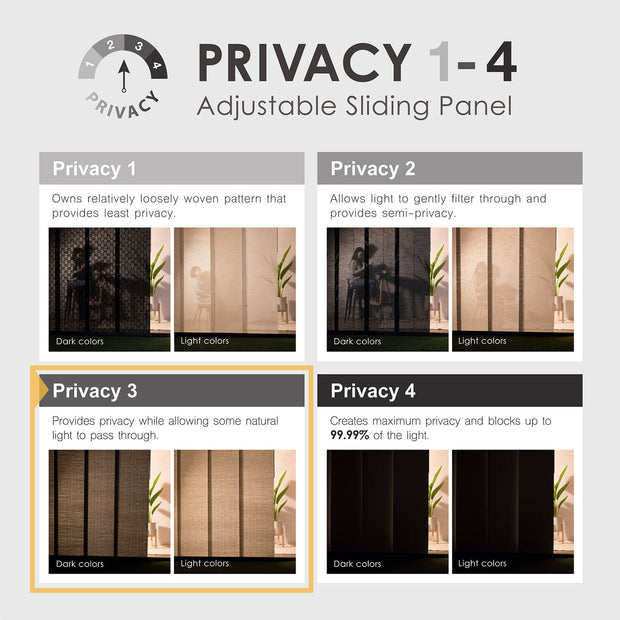 panel track blinds privacy levels