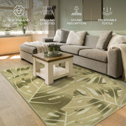 New Zealand Wool Area Rug | Flora Wool Blended | Palm Fronds