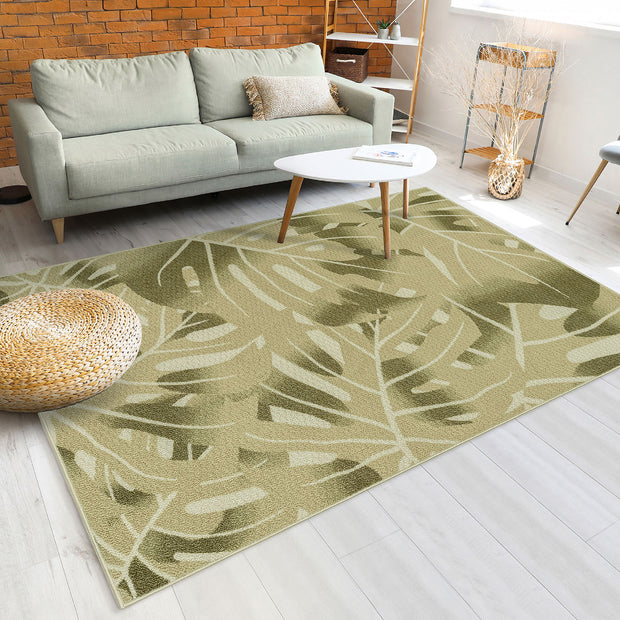 Nature-Inspired Leaf Pattern Rug