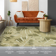 Palm Design Soft Wool Area Rug