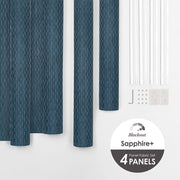 Light blocking panel track blinds