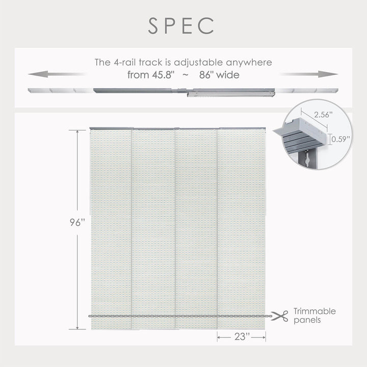 panel track blinds size