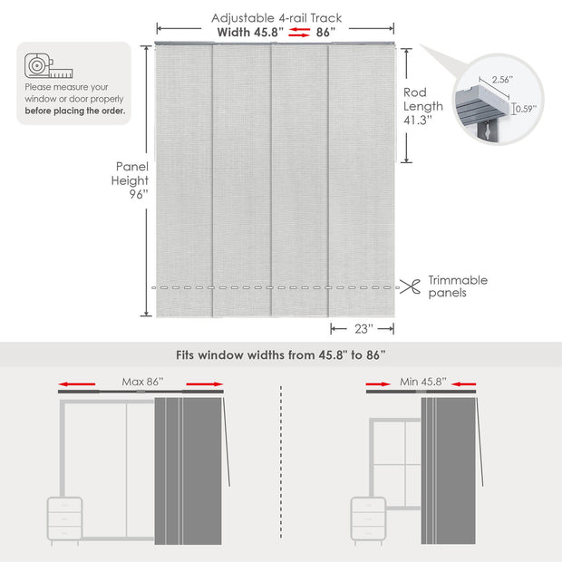 Adjustable Sliding Panels | 99.99% Blackout | Snowfall Night