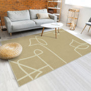 Curved Line Wool Rug