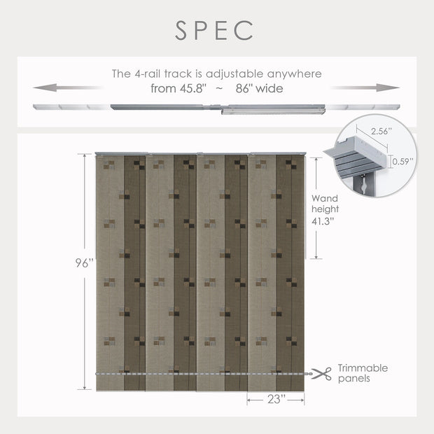 Adjustable Sliding Panels | Semi-Sheer (Dense Weave) | Winter