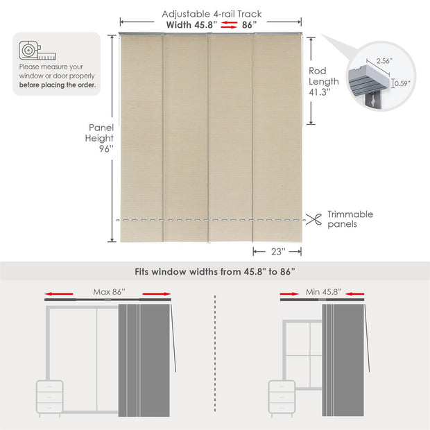 Adjustable Sliding Panels | Semi-Sheer (Dense Weave) | Earthy Series