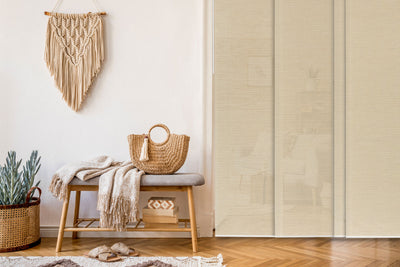 beige natural woven jute room divider