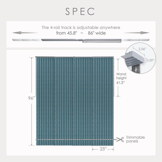 Adjustable Sliding Panels | Semi-Sheer (Sparse Weave) | Bluesea