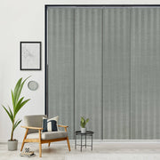 gray vertical stripe pattern blinds