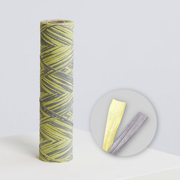 yellow and gray paper raffia