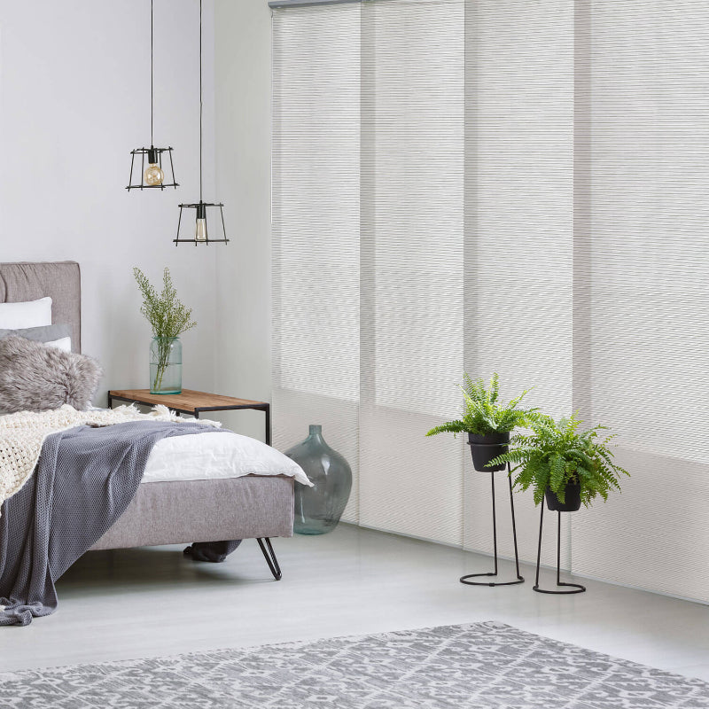white vertical blinds