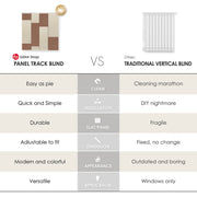 comparing traditional vertical blinds and panel track blind