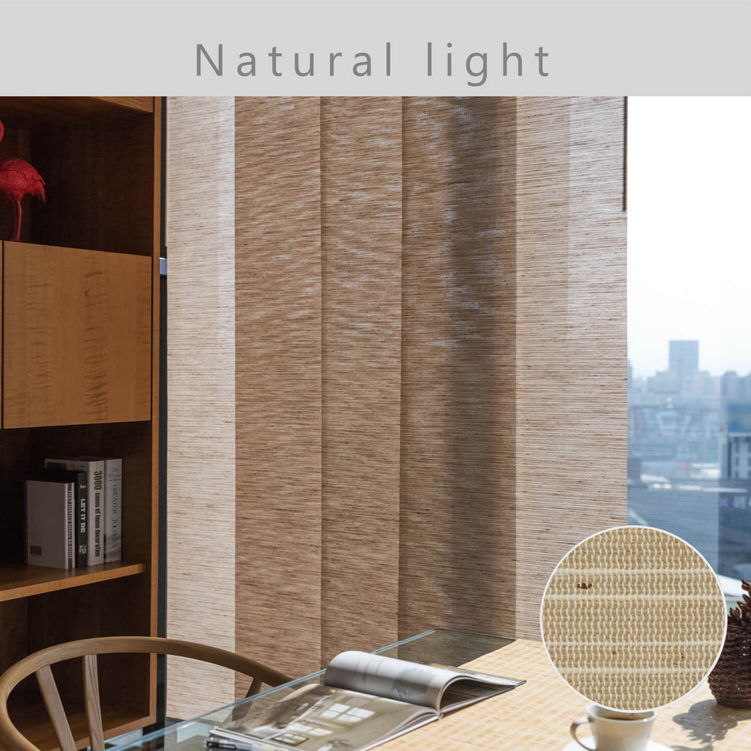 beige window treatment