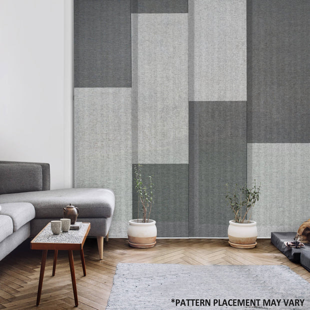 gray color block blinds