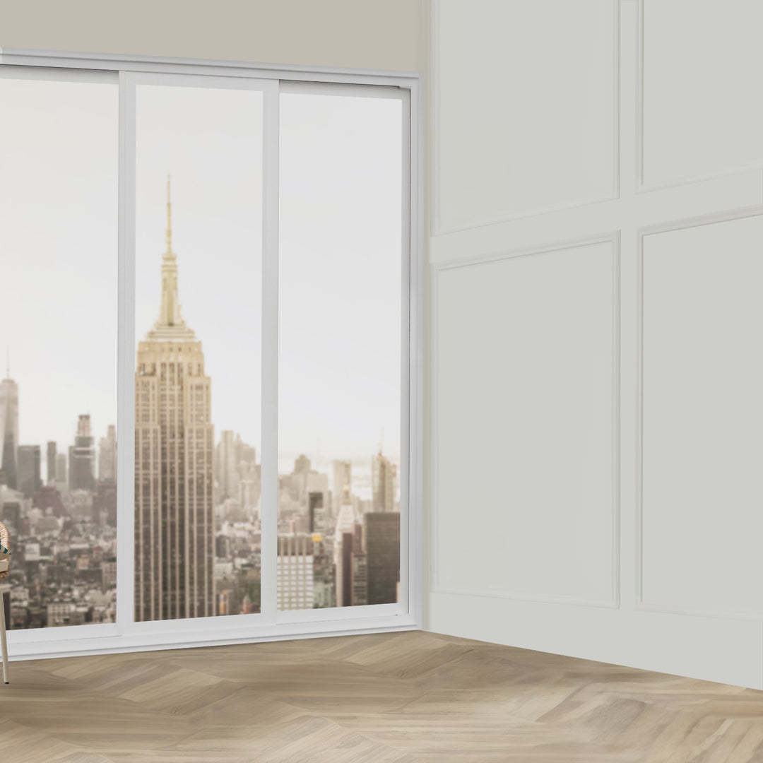 Ad video featuring Sahara Dune, Alps Glacier, and Amazon Mist — 3 adjustable sliding panel designs from the 2025 Travel the World series. Light-filtering fabrics shown in modern living spaces.