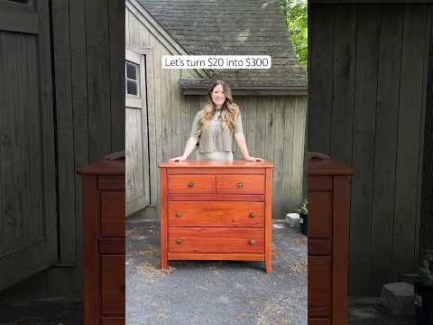 Boho-themed dresser revamp with botanical-patterned wallpaper by GoDear Design, styled with greenery accents.