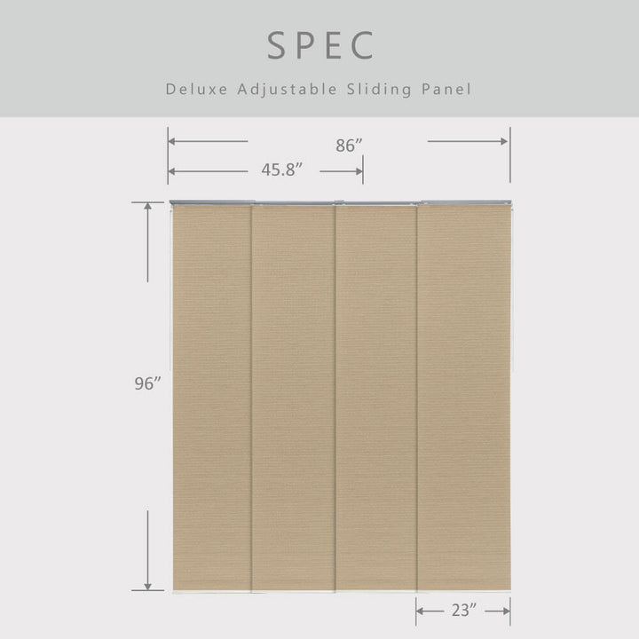 panel track blinds size