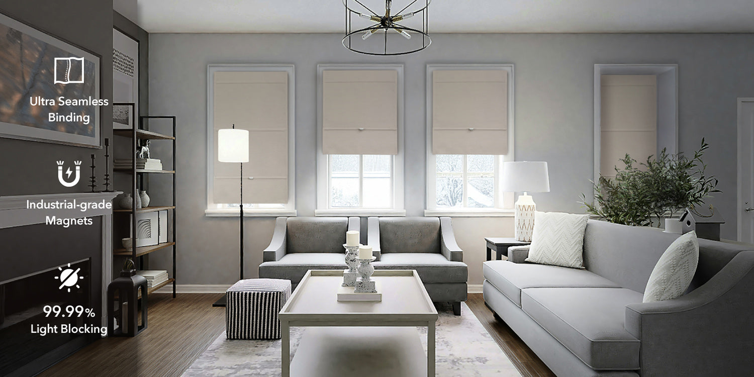 GoDear Design Modern living room with gray sectional sofa, coffee table, and decorative elements.