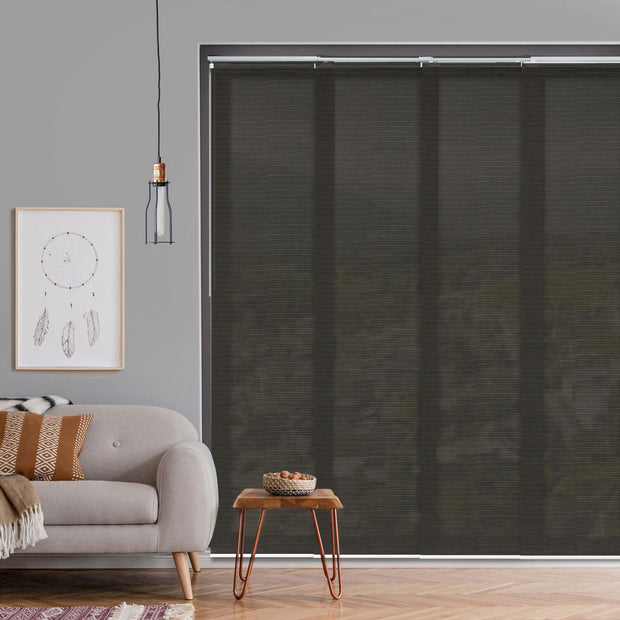 dark brown vertical blinds