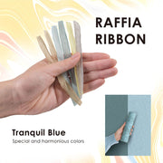 double color blue paper raffia ribbon