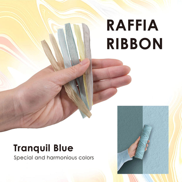 double color blue paper raffia ribbon