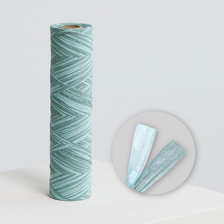 blue paper raffia ribbon