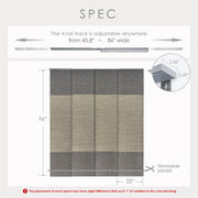 beige and gray blackout vertical blinds size