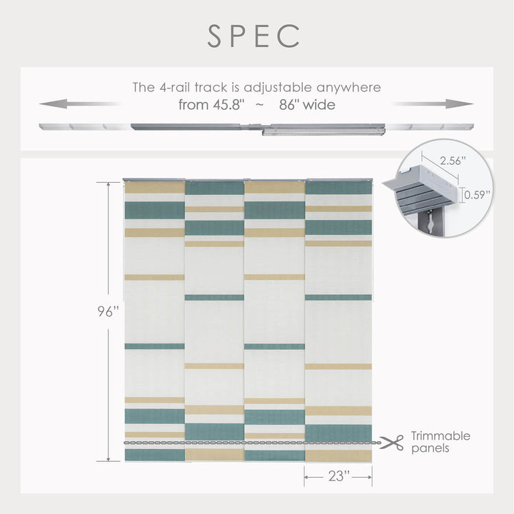 adjustable sliding panels size