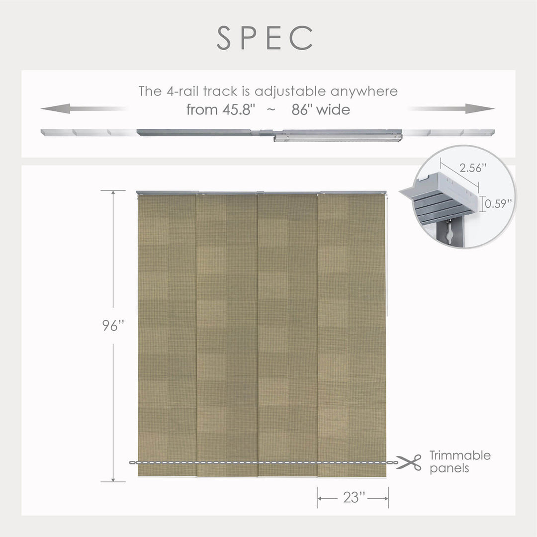 brown vertical blinds size