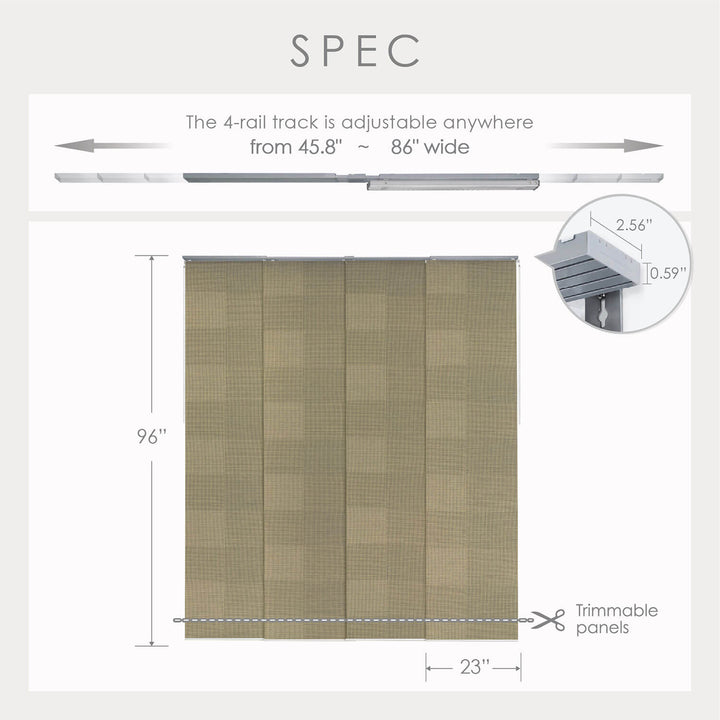 brown vertical blinds size