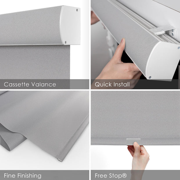 gray  cordless polyester roller shade feature