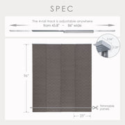 adjustable sliding panel blinds size