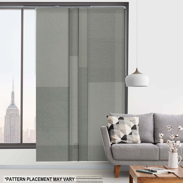 gray color block natural woven fabric light filtering adjustable curtain for large window 