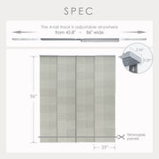 vertical panel track blinds size