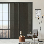 brown vertical blinds for large windows