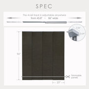 vertical panel track blinds size