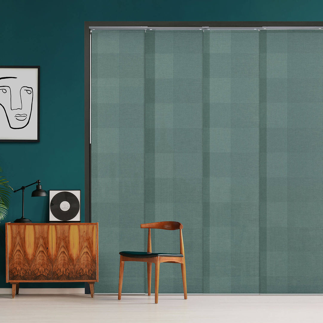 green light filtering sliding door blinds