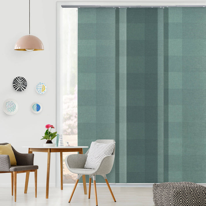 green vertical blinds for large sliding door