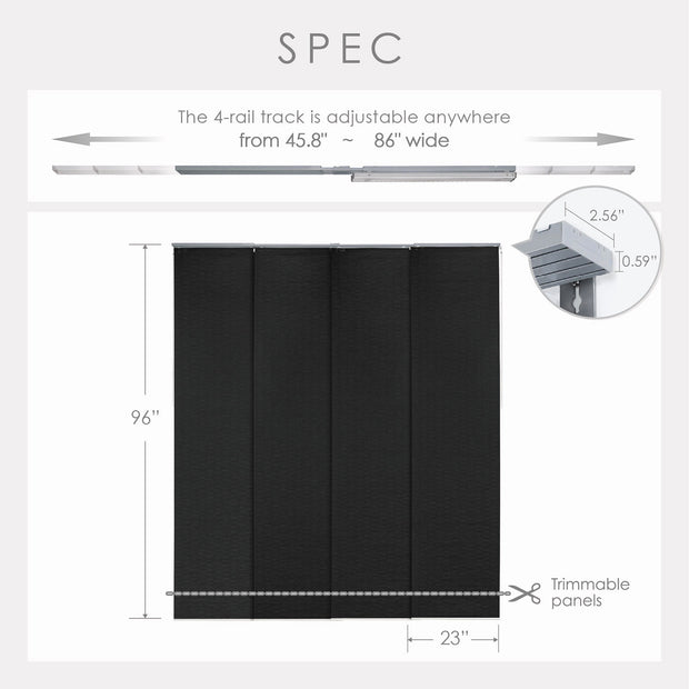 vertical blinds size