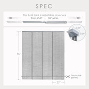 panel track blinds size