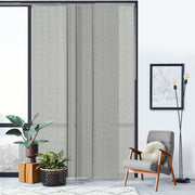 gray light filtering large window covering