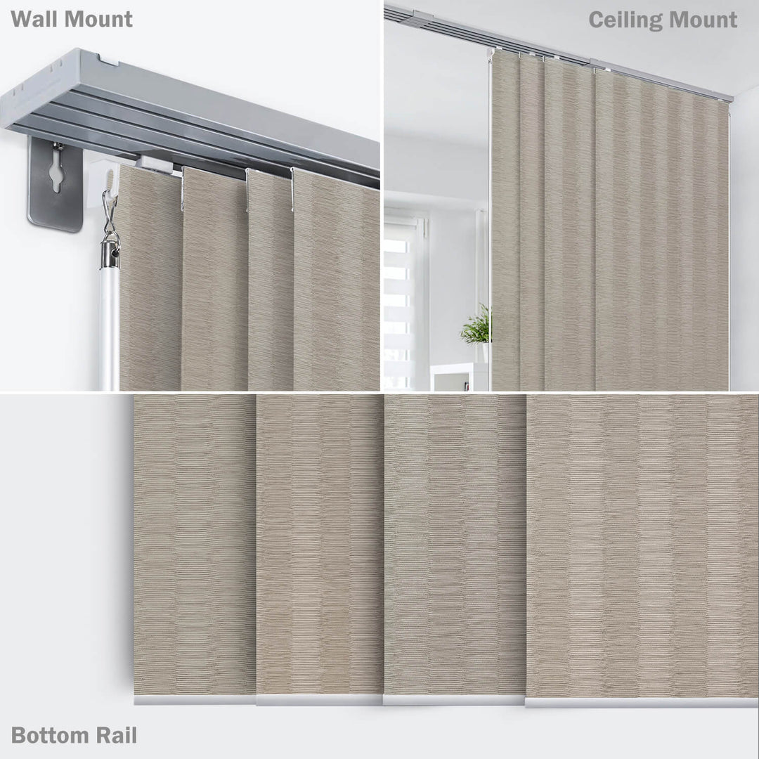  beige vertical blind mounting details