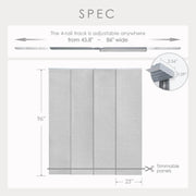 sliding panel blinds size