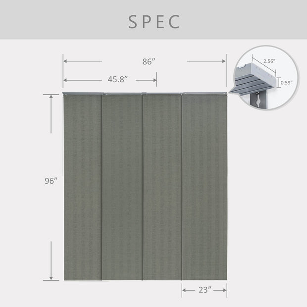 gray adjustable sliding panels specification